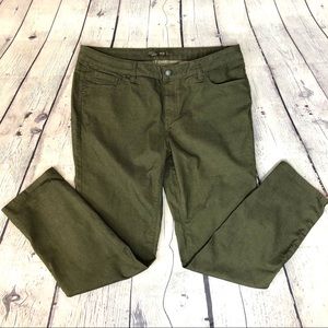 Prana Green Kayla Fitted Narrow Straight Leg Jeans